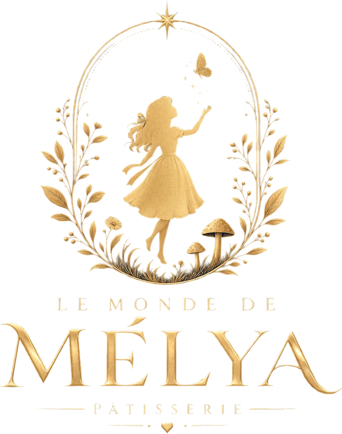 Emblème du Monde de Mélya : une fillette dorée et un papillon